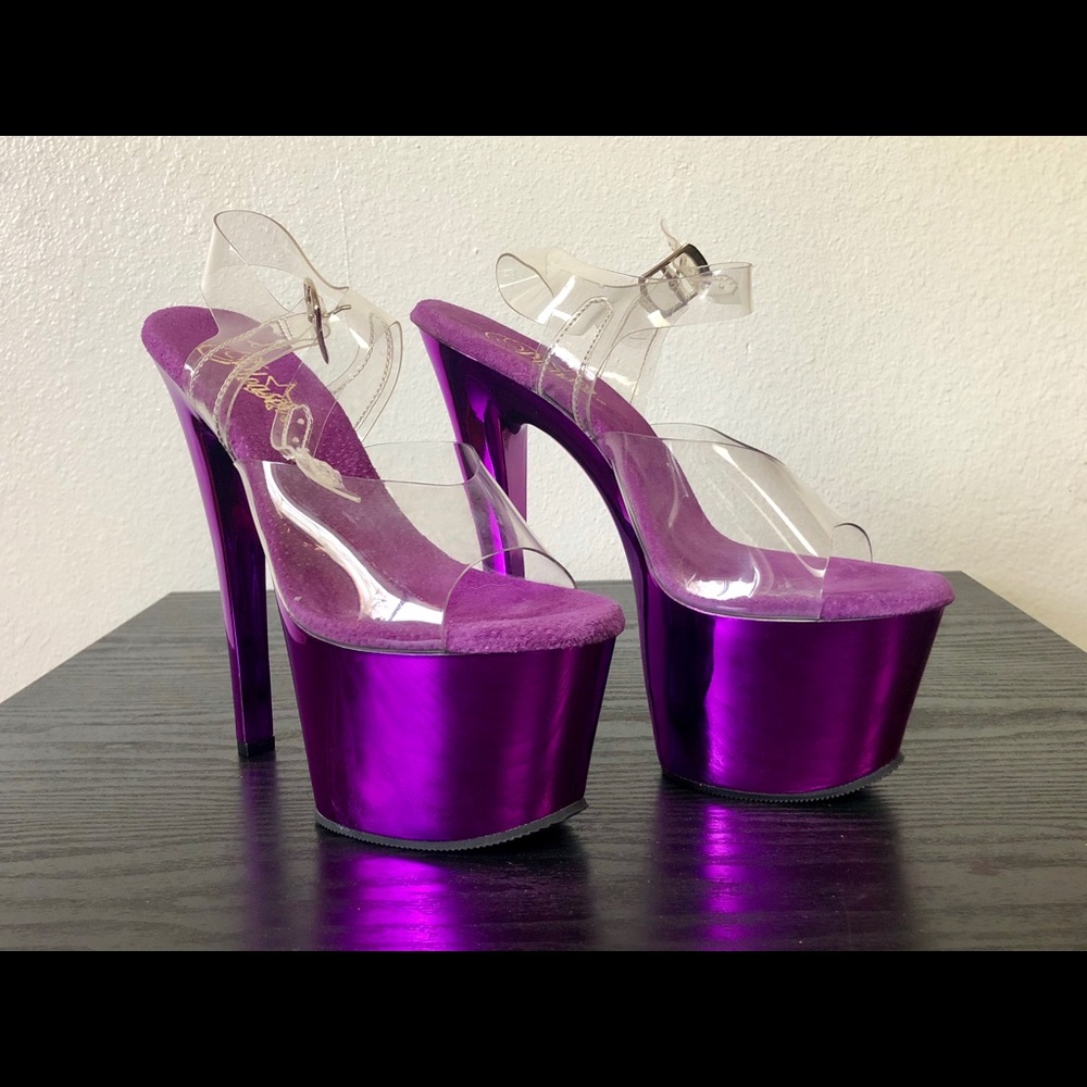 BNIB Pleaser Sky308 in Purple Chrome
